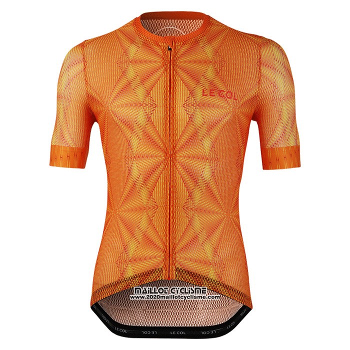 2020 Maillot Ciclismo Le Col Orange Manches Courtes et Cuissard